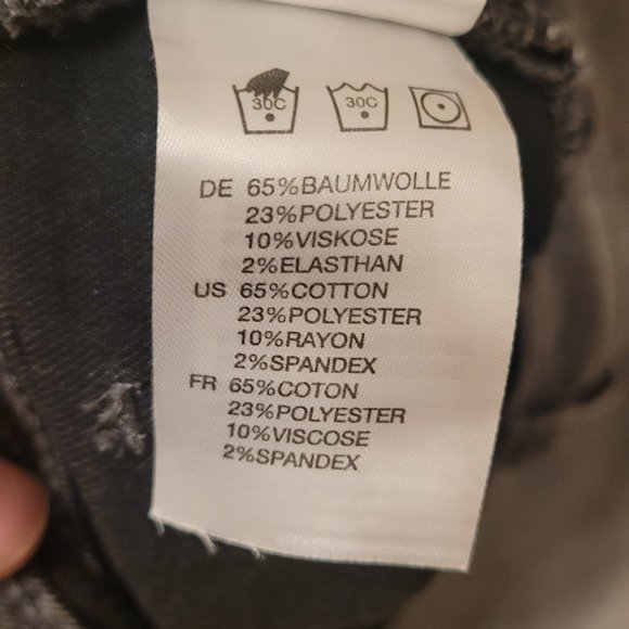 Articles Of Society Skinny Stretch Jeans  Distressed  27  Grayish Black - Picture 4 of 5